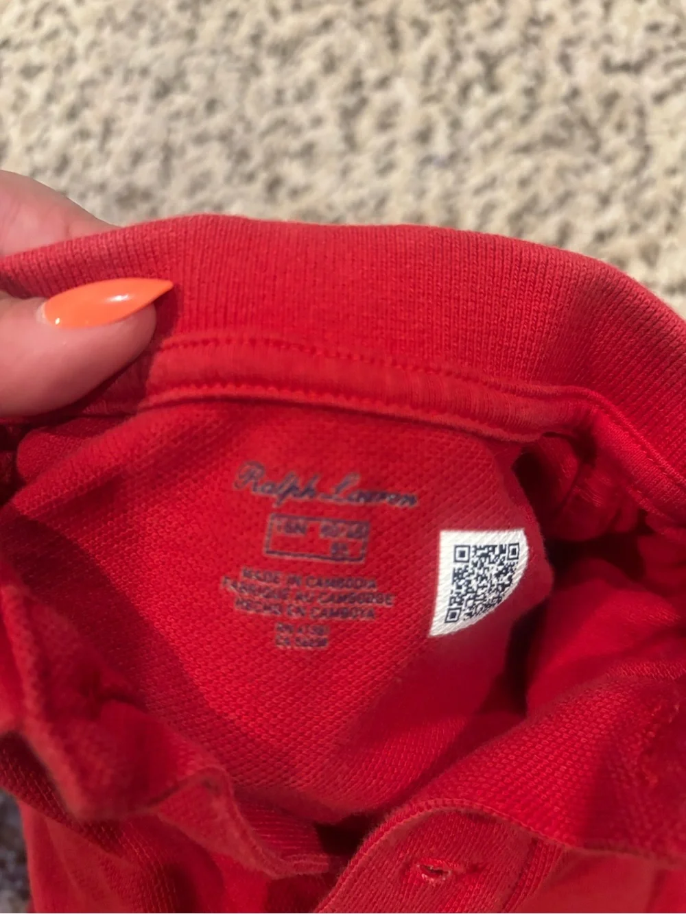 Ralph Lauren Red Polo with Navy Pony Embroidery